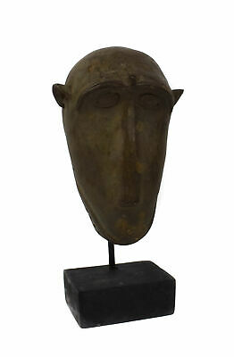 Baule Mask Brass Monkey Ivory Coast Custom Stand African Art