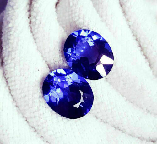 Loose Gemstone 8 To 10 Cts Natural Tanzanite Pair Certified Oval Shape